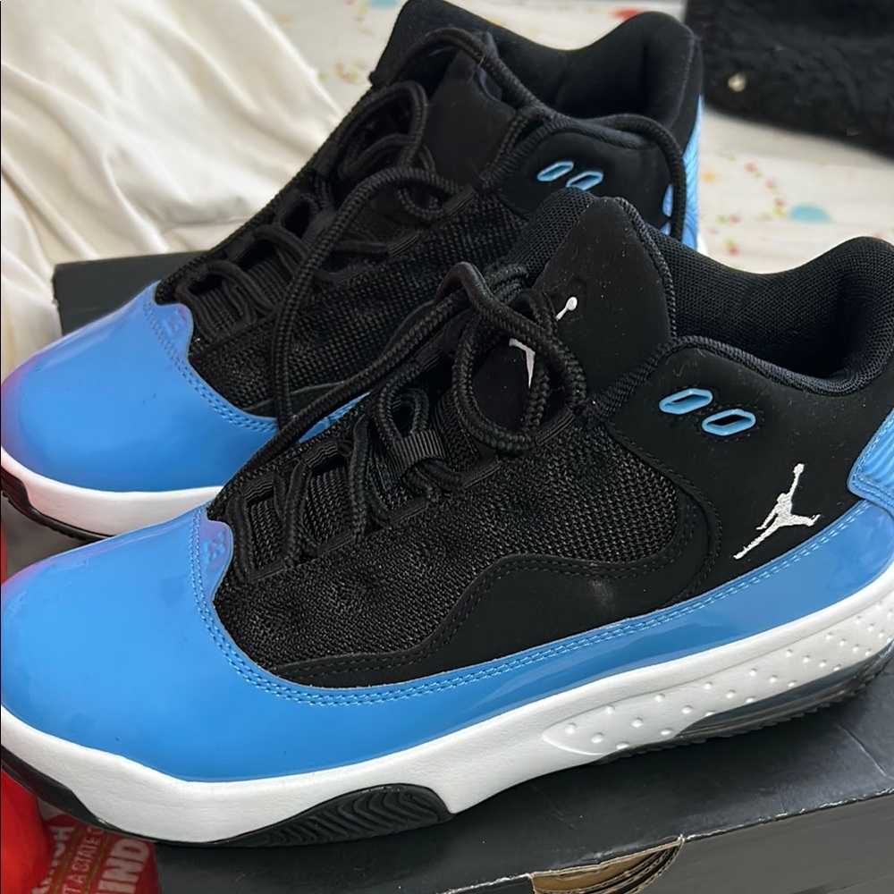 Jordan Black and Blue Basketball Sneakers